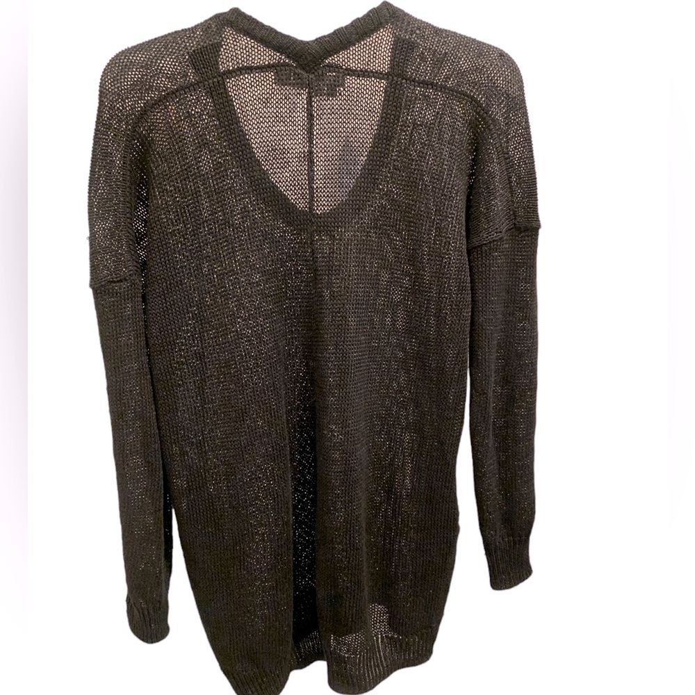 360 sweater 100% Linen oversized knit sweater Black XS